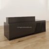 Meja Resepsionis Kantor Hitam Minimalis dengan Panel Fluted