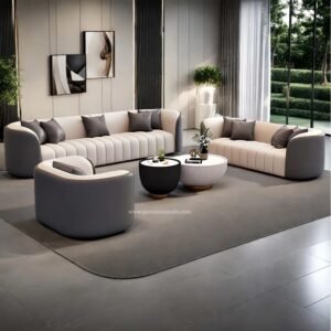 Set Sofa Ruang Tamu Besar Minimalis Abu-Abu 321 Modern