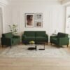 Set Sofa Ruang Tamu Velvet Hijau 211 Dudukan dengan Arm