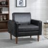 Sofa 1 Dudukan Kulit Hitam Modern Morgan