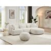 Sofa L Boucle Putih Modern Curved Japandi Luna