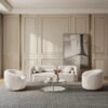 Sofa Minimalis Ruang Tamu Boucle Putih Modern Formasi 311 Dudukan Curved