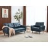 Sofa Minimalis Ruang Tamu Kulit Biru 31 Dudukan Mid Century