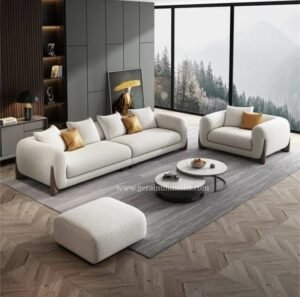 Sofa Minimalis Ruang Tamu Modern Retro Kayu Jati Formasi 311 Dudukan