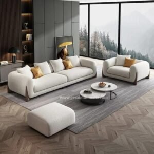 Sofa Minimalis Ruang Tamu Modern Retro Kayu Jati Formasi 311 Dudukan