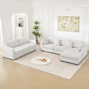 Sofa Ruang Tamu L Minimalis Modern Putih Model Sectional