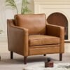 Sofa Ruang Tamu Single Kulit Coklat Barton