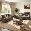 Sofa Tamu Klasik Elegan 32 Dudukan dengan Detail Nailhead