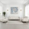 Sofa Tamu Minimalis Modern Putih Fabric Tekstur Formasi 321 Dudukan