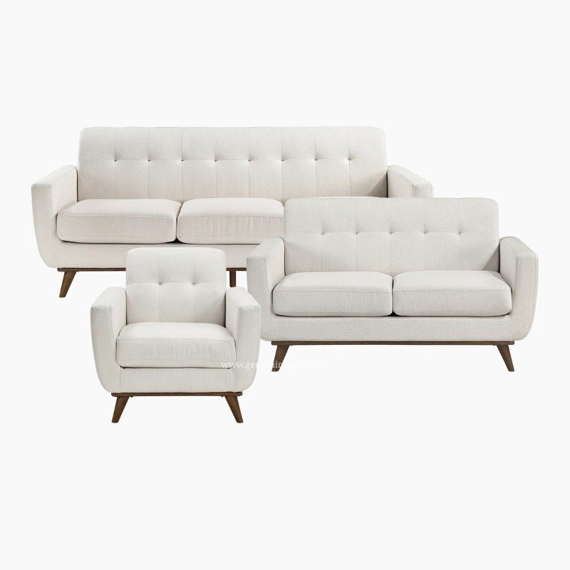 Sofa Tamu Minimalis Modern Putih Fabric Tekstur Formasi 311 Dudukan (2) Sofa Tamu Minimalis Modern Putih Fabric Tekstur Formasi 321 Dudukan