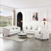 Sofa Tamu Putih Modern 321 Dudukan dengan Sandaran Empuk