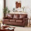 Sofa Tiga Dudukan Kulit Sintetis Chesterfield Klasik Premium