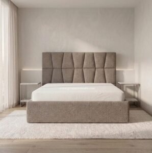Tempat Tidur Kain Geometris Minimalis