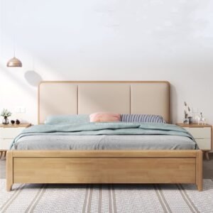 Tempat Tidur Kayu Jati Minimalis dengan Headboard Panel