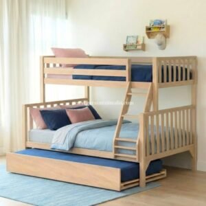 Tempat Tidur Susun Anak dengan Kasur Tarik dan Tangga