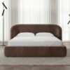 Tempat Tidur Upholstery Cokelat Minimalis Modern