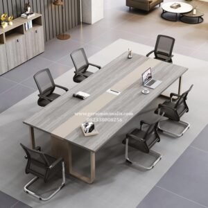Meja Meeting 8-12 Orang Rapat Kantor Minimalis Industrial Custom