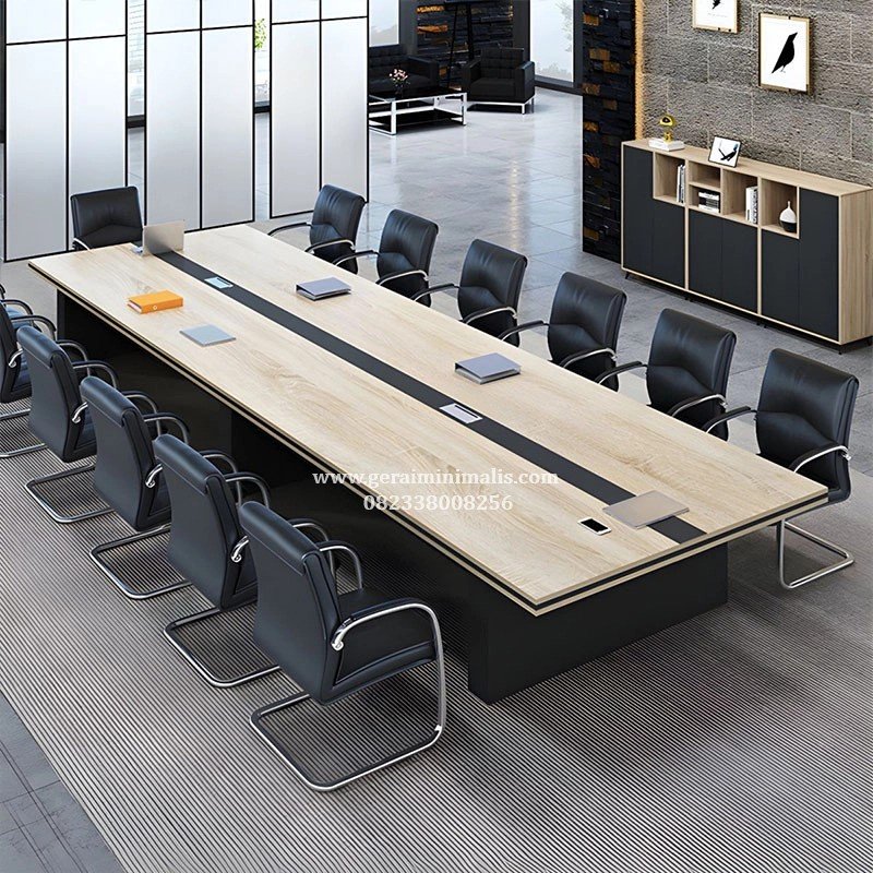 Meja Meeting Kantor 14 Orang Rapat Minimalis Ruang Besar