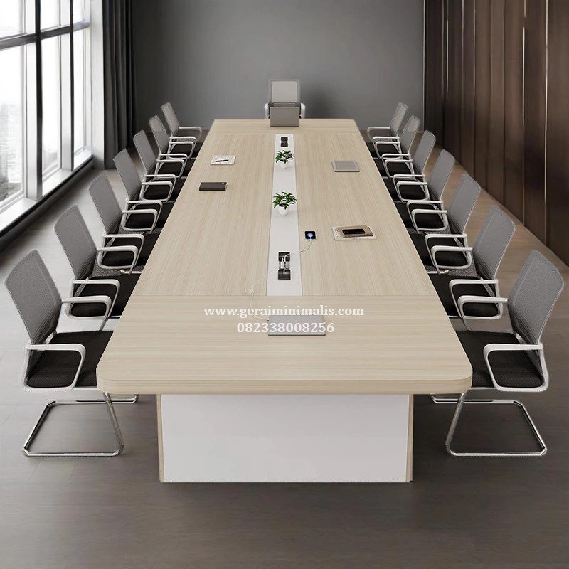 Meja Meeting Kantor Besar 12 Orang Rapat Minimalis Modern Kaki Simple (2)