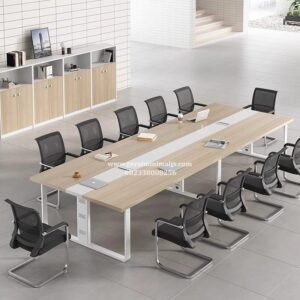 Meja Meeting Minimalis 10-12 Orang Rapat Kantor Simple
