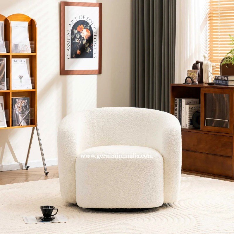 Kursi Sofa Minimalis Ruang Tamu Kecil Single Dudukan Boucle