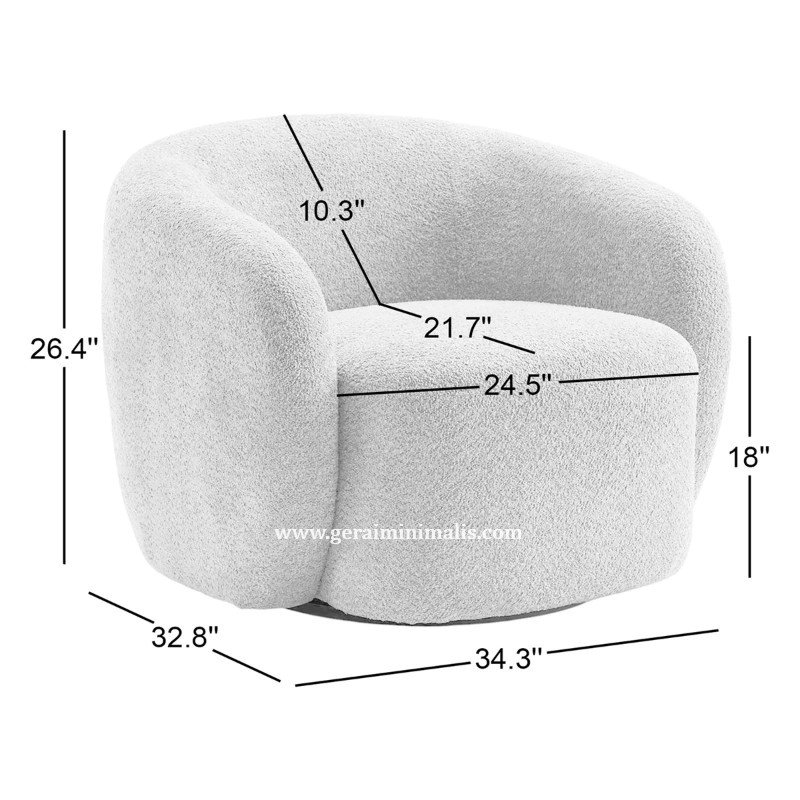 Kursi Sofa Minimalis Ruang Tamu Kecil Single Dudukan Boucle (3)