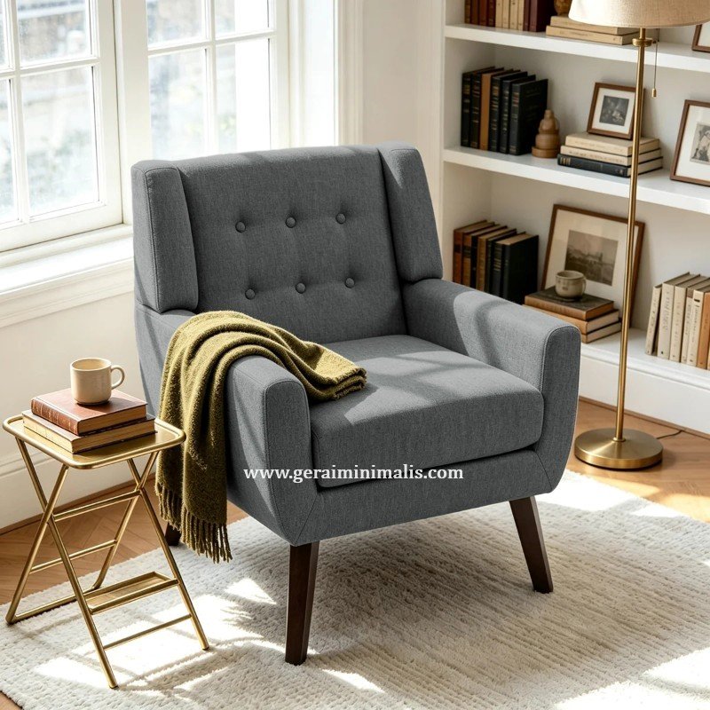 Sofa Minimalis Santai Single Dudukan Arm Grey Jaqueze (3)